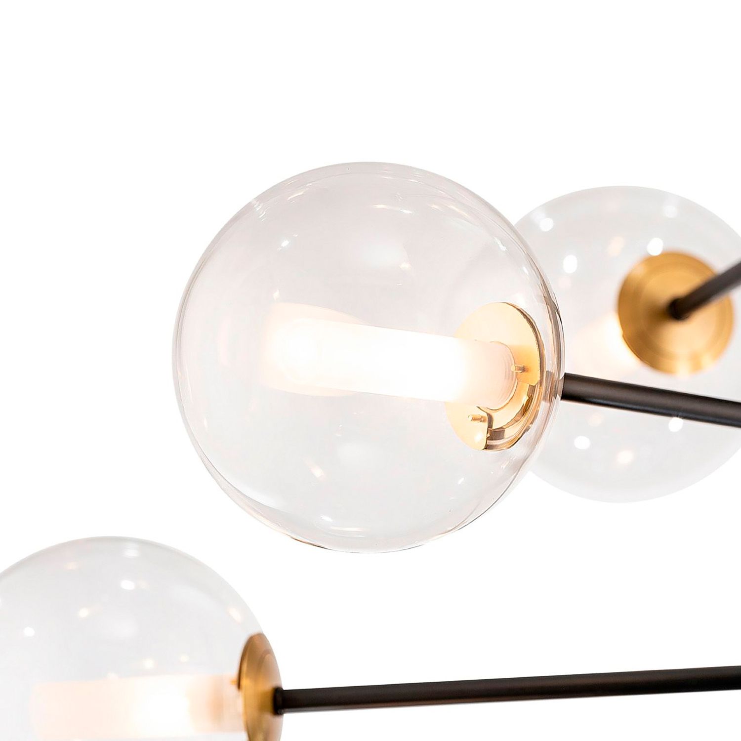 Image 4 Aurelia 33.5" Wide 12-Light Black Chandelier With White Glass Shade more views