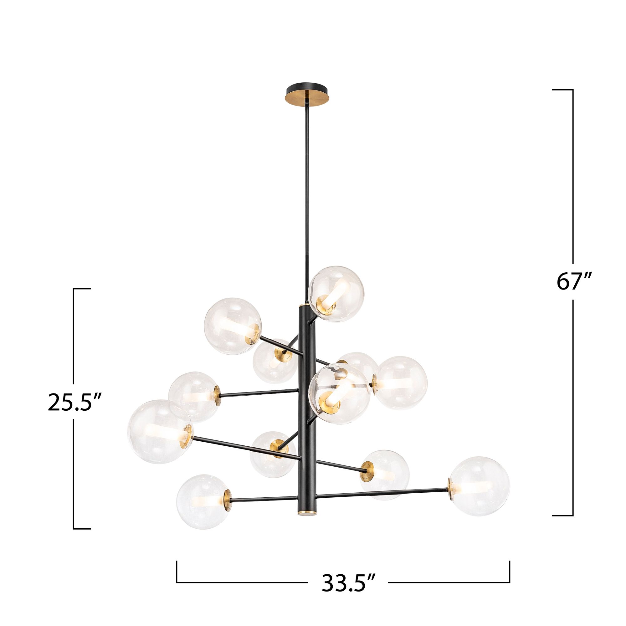 Image 7 Aurelia 33.5" Wide 12-Light Black Chandelier With White Glass Shade more views