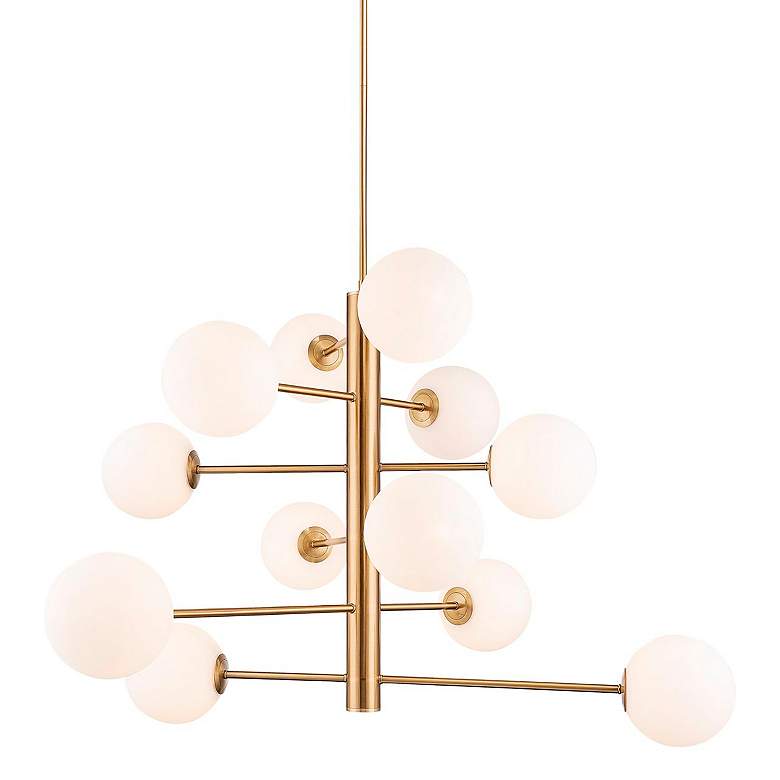 Image 2 Aurelia 33.5" Wide 12-Light Brass Chandelier With Clear Glass Shade more views