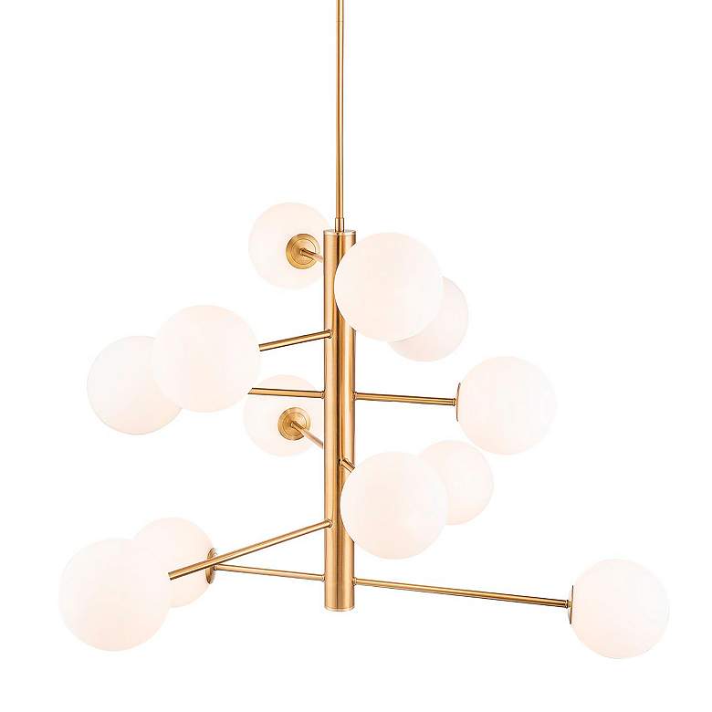 Image 3 Aurelia 33.5" Wide 12-Light Brass Chandelier With Clear Glass Shade more views