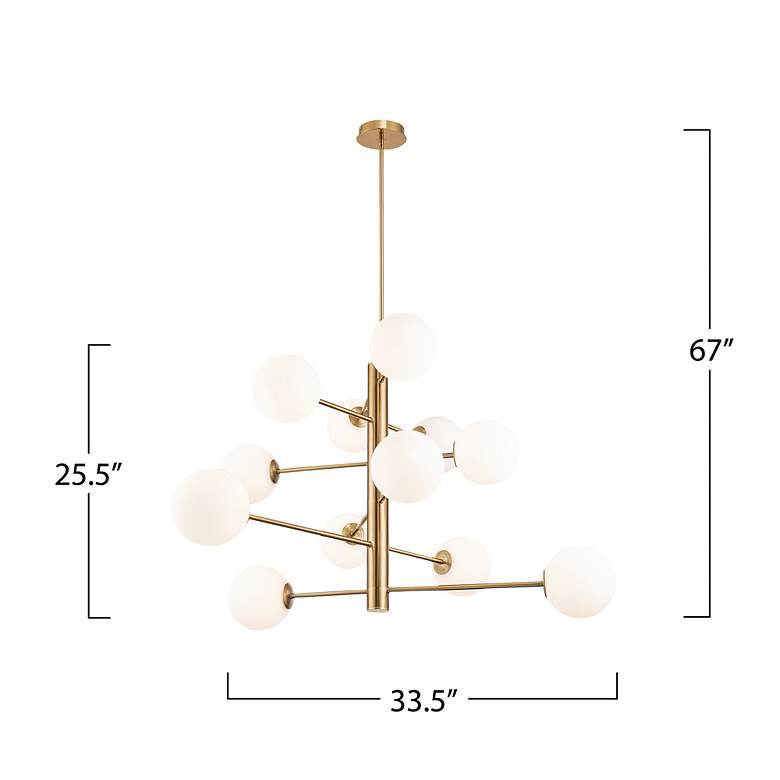 Image 7 Aurelia 33.5" Wide 12-Light Brass Chandelier With Clear Glass Shade more views