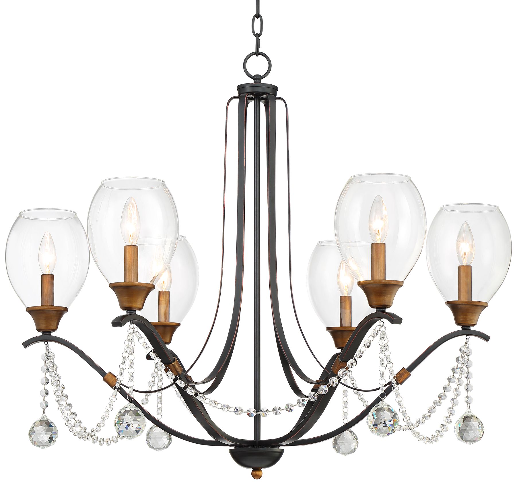 Aurelia 34" Wide Oil-Rubbed Bronze 6-Light Chandelier