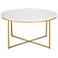 Aurelia 36" Wide Faux Marble and Gold Modern Coffee Table