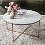 Aurelia 36" Wide Faux Marble and Gold Modern Coffee Table in scene