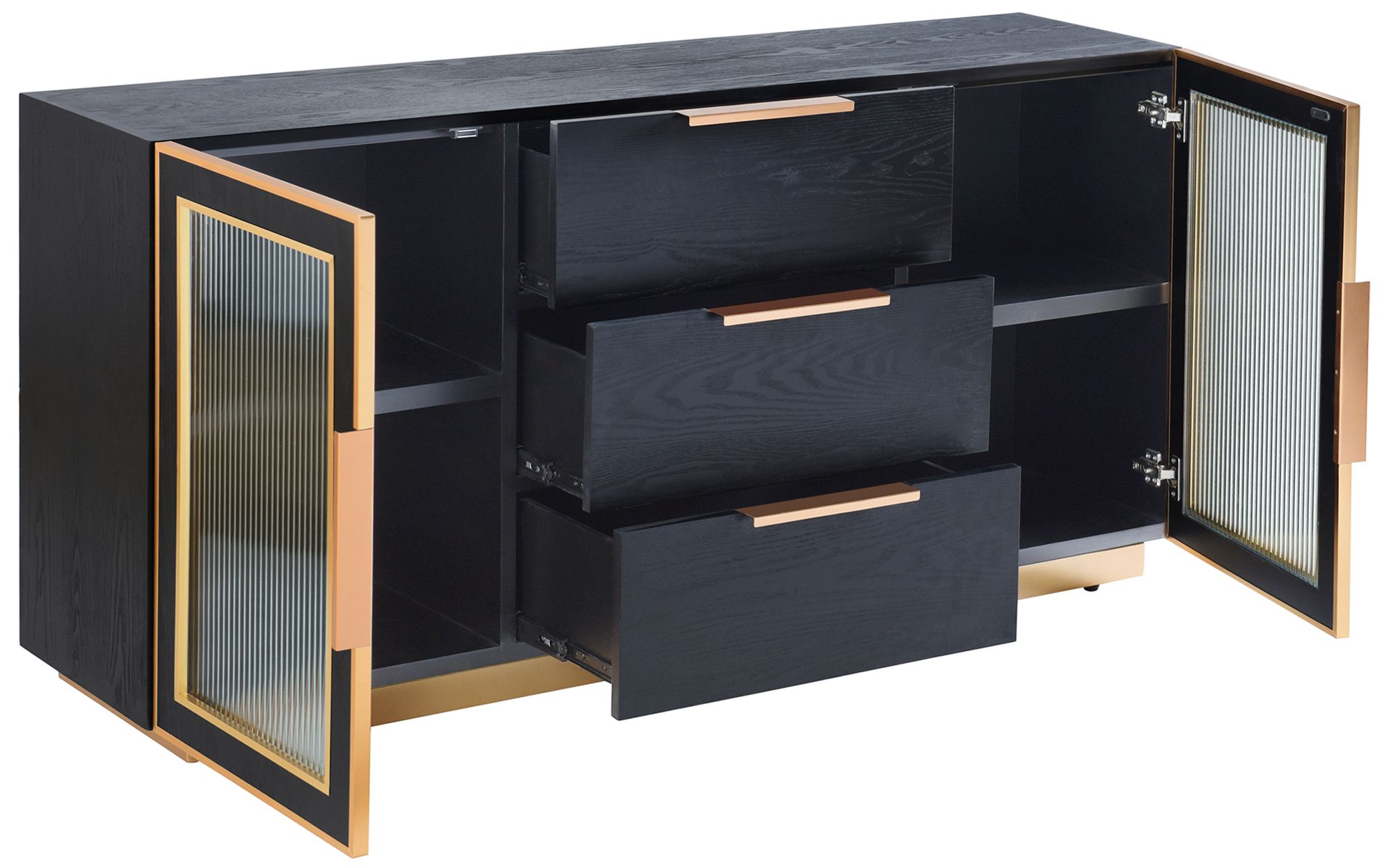 Image 3 Aurelia 60 x 30 Ebony & Gold Sideboard more views