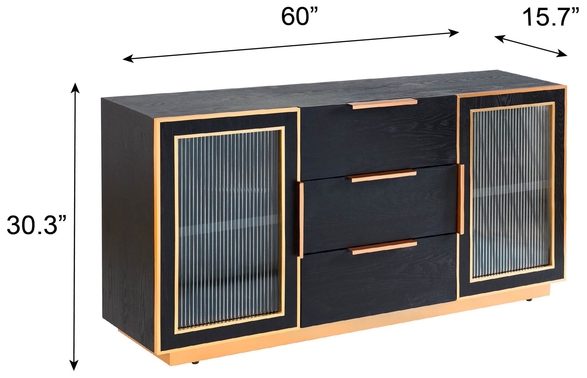 Aurelia 60 x 30 Ebony & Gold Sideboard
