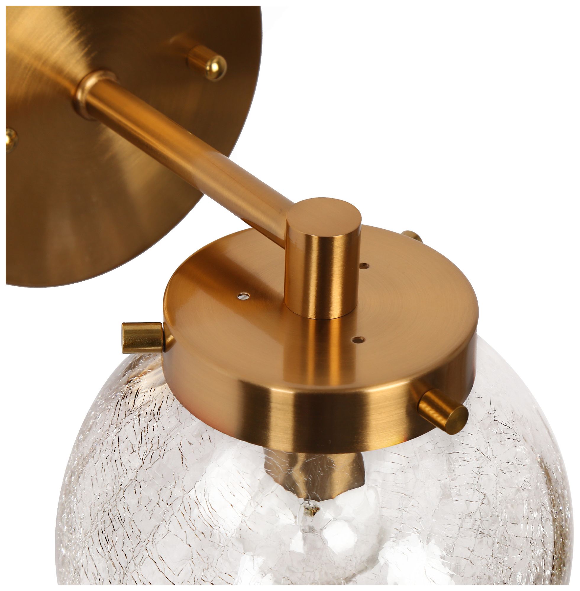 Image 3 Aurelia 8 3/4" High Warm Brass Crackle Glass Wall Sconces Set of 2 more views