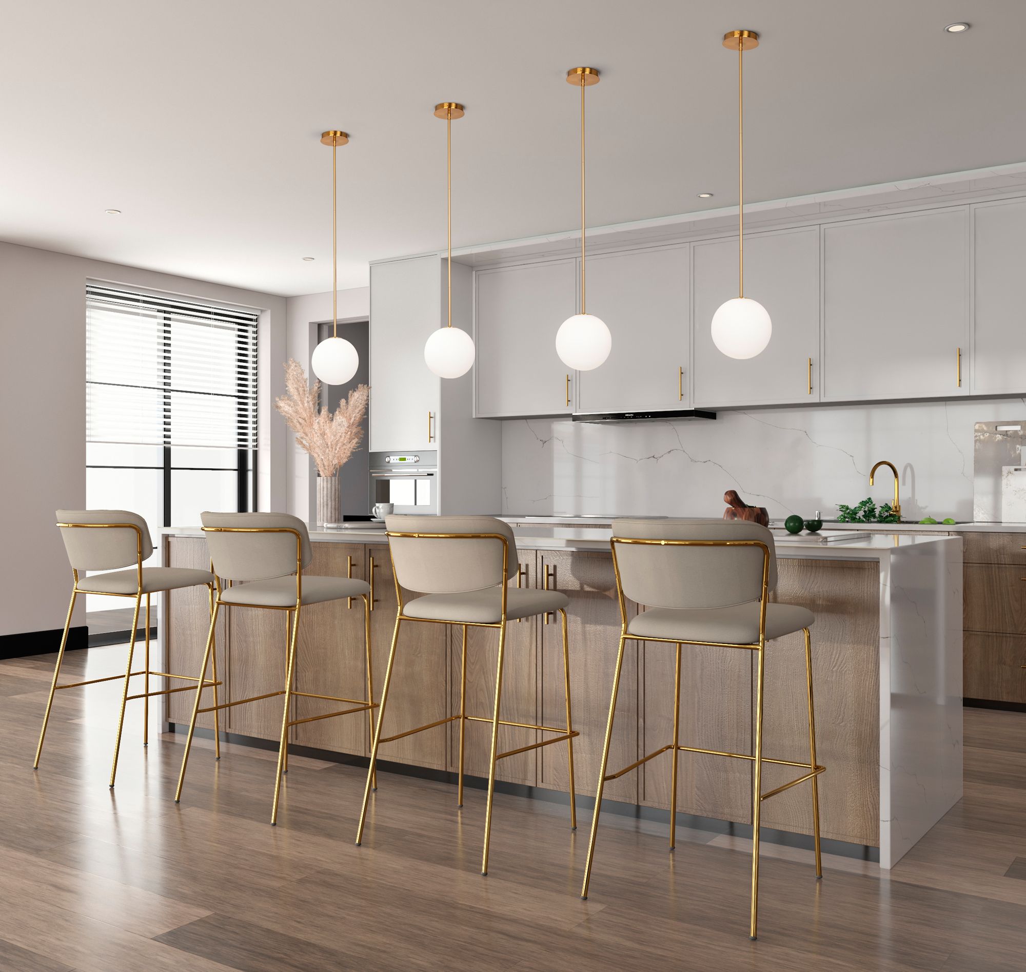 Image 4 Aurelia 8" Wide Brass Pendant With White Glass Shade more views