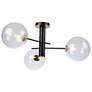 Thumbnail2 of Aurelia Collection 3-Light Semi-Flush Mount, Matte Black & Brass more views