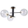 Thumbnail3 of Aurelia Collection 3-Light Semi-Flush Mount, Matte Black & Brass more views