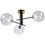 5_Aurelia Collection 3-Light Semi-Flush Mount, Matte Black & Brass more views