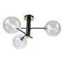 6_Aurelia Collection 3-Light Semi-Flush Mount, Matte Black & Brass more views