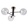 7_Aurelia Collection 3-Light Semi-Flush Mount, Matte Black & Brass more views