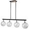 Aurelia Collection 4-Light Island Light, Matte Black & Brass