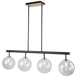 Aurelia Collection 4-Light Island Light, Matte Black & Brass