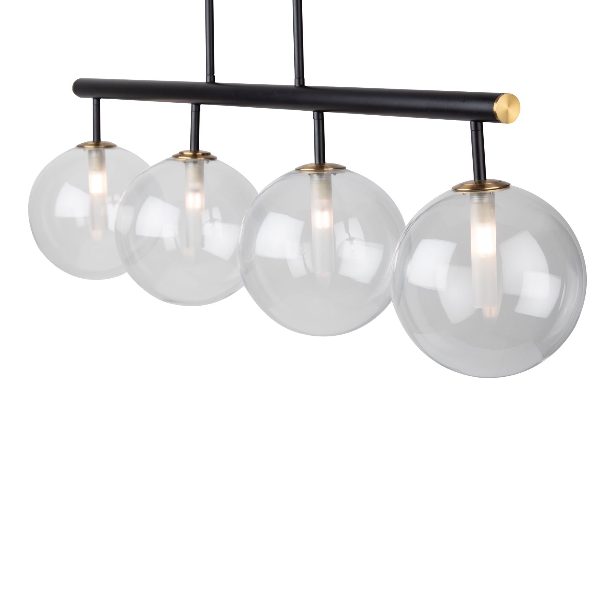Aurelia Collection 4-Light Island Light, Matte Black & Brass