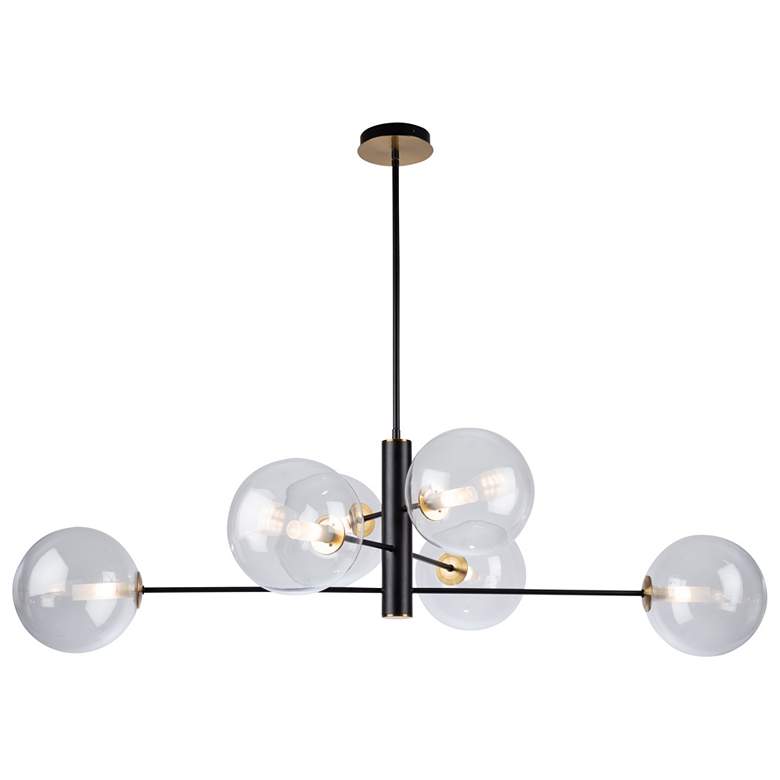 Image 1 Aurelia Collection 6-Light Chandelier, Matte Black & Brass