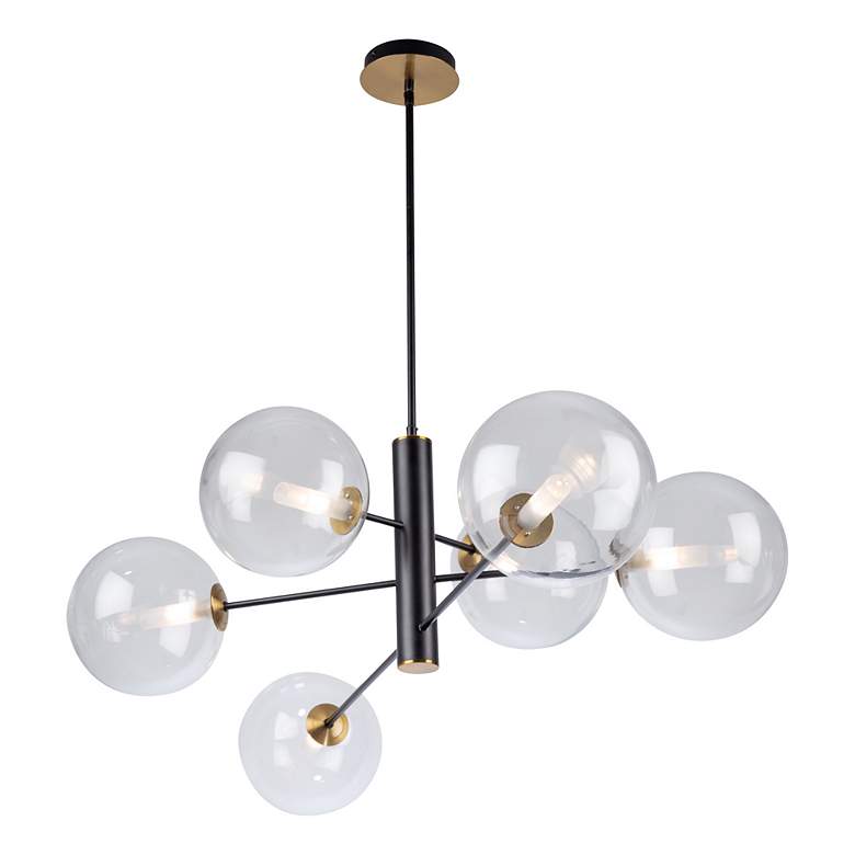 Image 2 Aurelia Collection 6-Light Chandelier, Matte Black & Brass more views