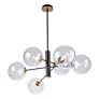 2_Aurelia Collection 6-Light Chandelier, Matte Black & Brass more views