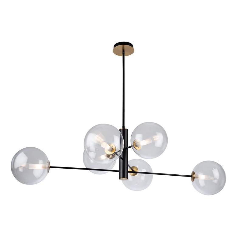 Image 4 Aurelia Collection 6-Light Chandelier, Matte Black & Brass more views