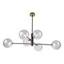 5_Aurelia Collection 6-Light Chandelier, Matte Black & Brass more views