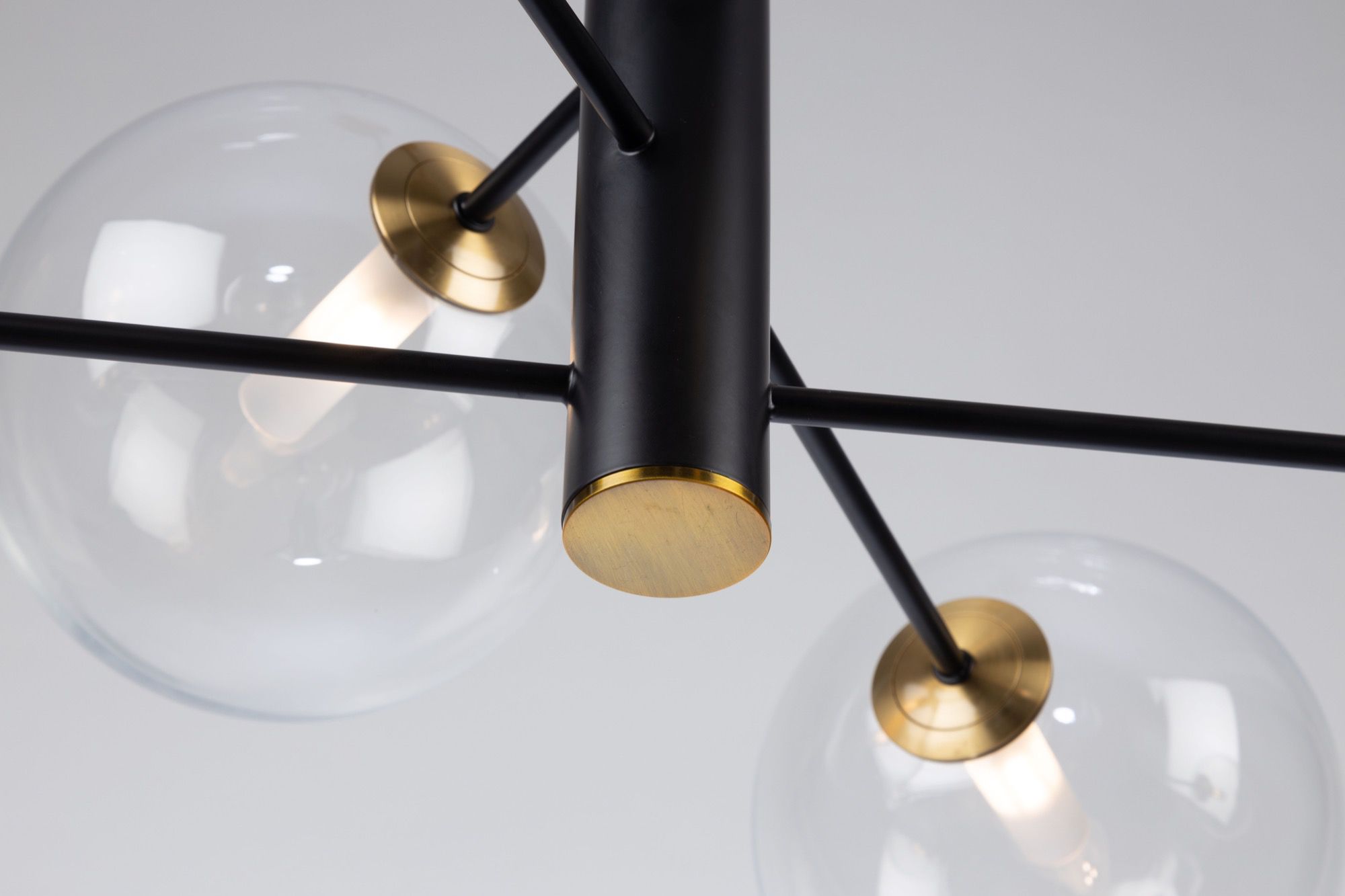 Aurelia Collection 6-Light Chandelier, Matte Black & Brass