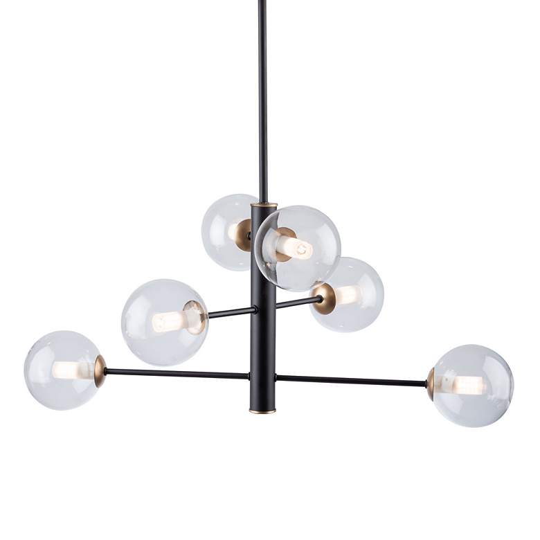Image 3 Aurelia Collection 6-Light Chandelier, Matte Black & Brass more views