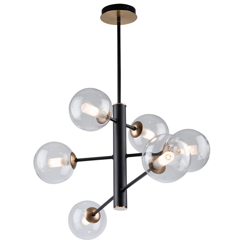 Image 4 Aurelia Collection 6-Light Chandelier, Matte Black & Brass more views
