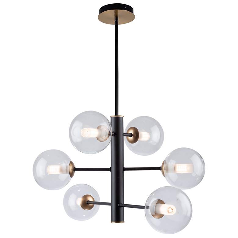 Image 5 Aurelia Collection 6-Light Chandelier, Matte Black & Brass more views
