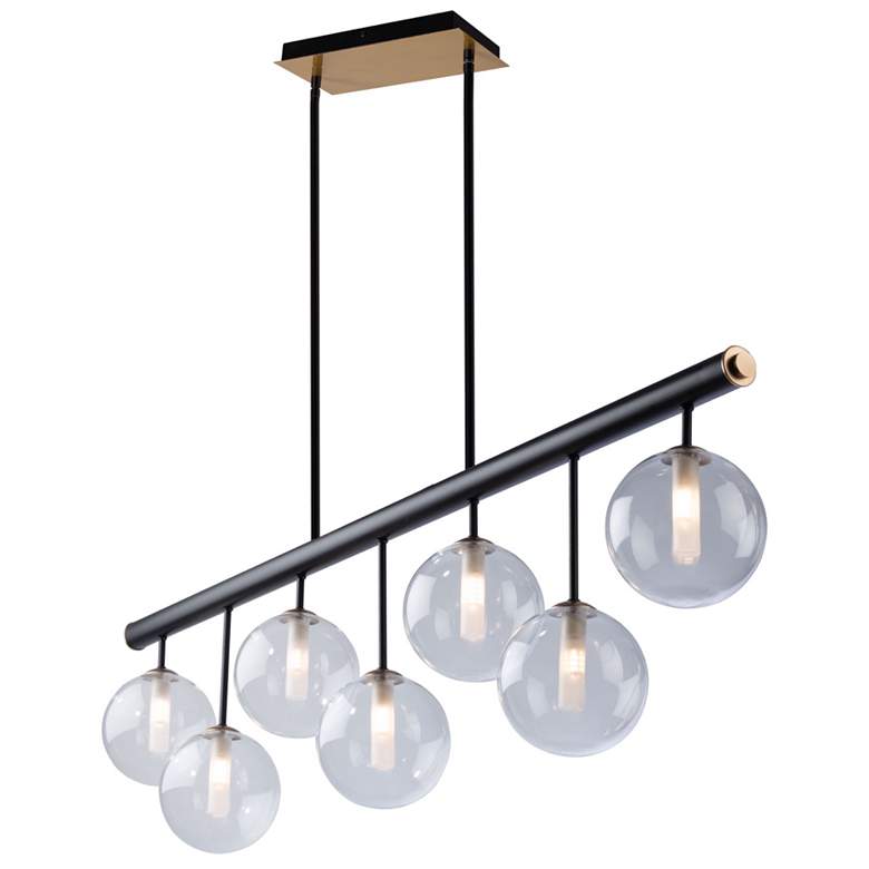 Image 1 Aurelia Collection 7-Light Island Light, Matte Black & Brass