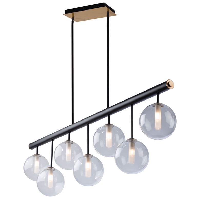 Image 1 Aurelia Collection 7-Light Island Light, Matte Black &#38; Brass