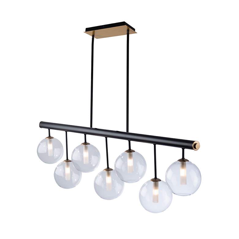 Image 4 Aurelia Collection 7-Light Island Light, Matte Black & Brass more views
