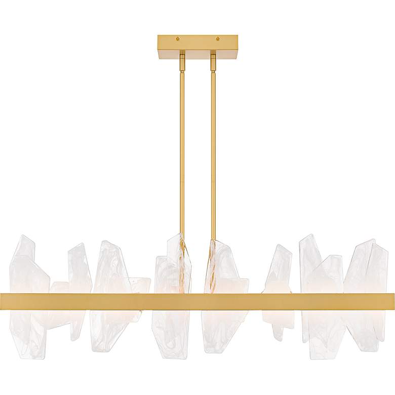 Image 3 Aurelia Integrated LED Soft Gold Linear Chandelier more views