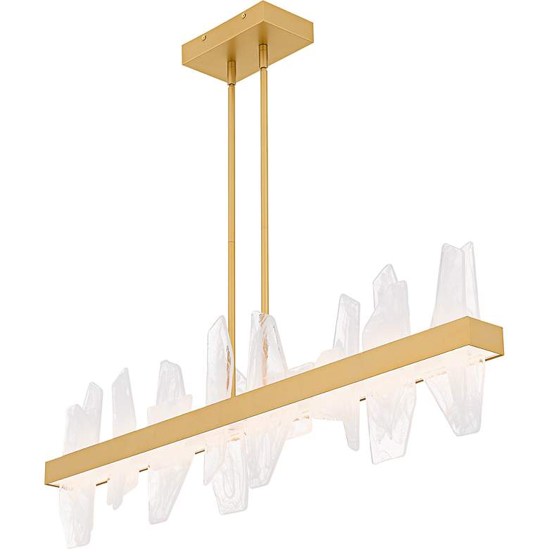 Image 4 Aurelia Integrated LED Soft Gold Linear Chandelier more views