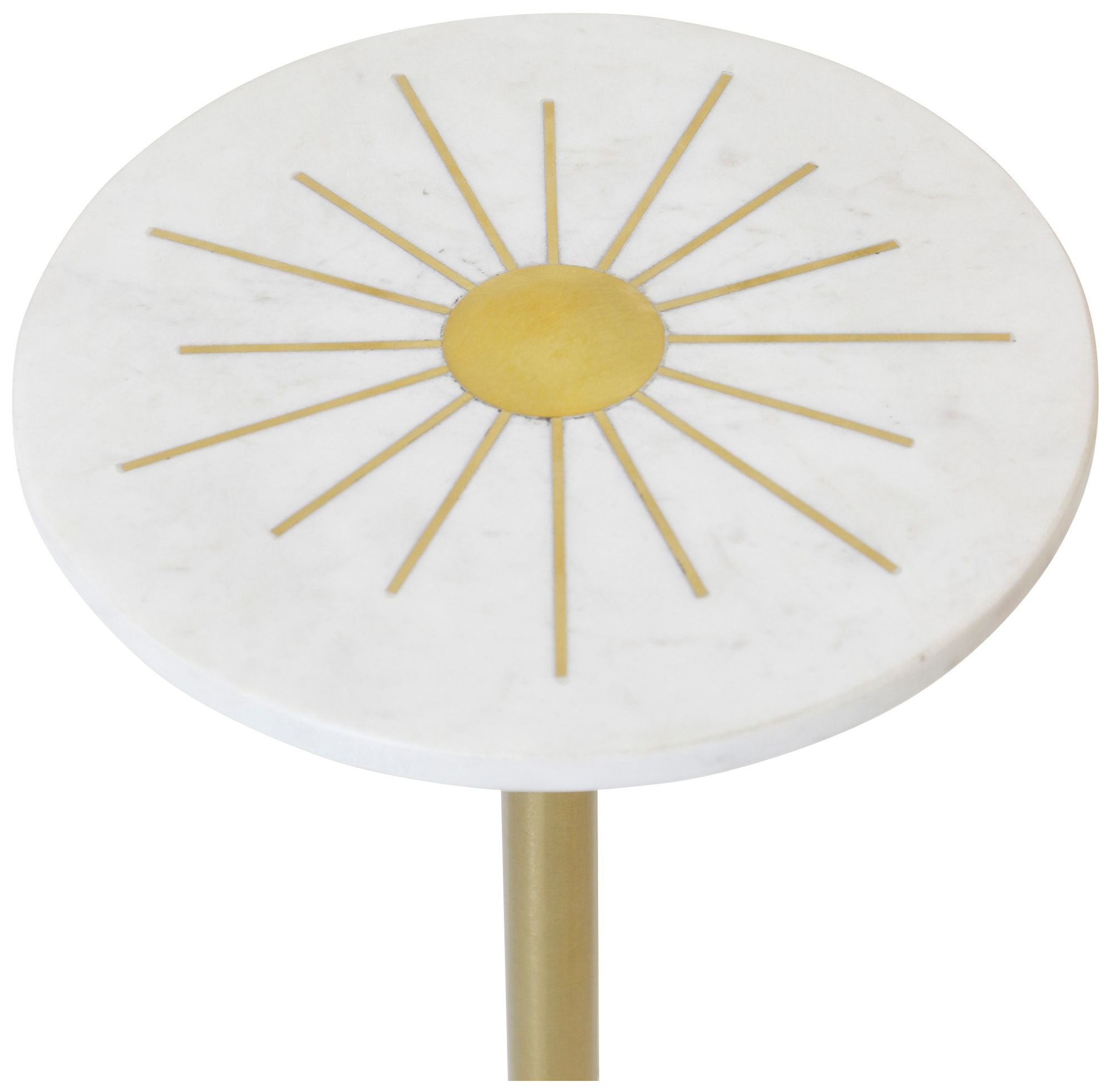 Image 3 Aurelia Pedestal Accent Table - White & Gold more views