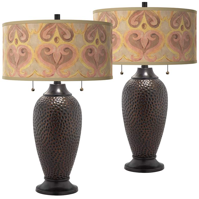 Image 1 Aurelia Zoey Hammered Oil-Rubbed Bronze Table Lamps Set of 2
