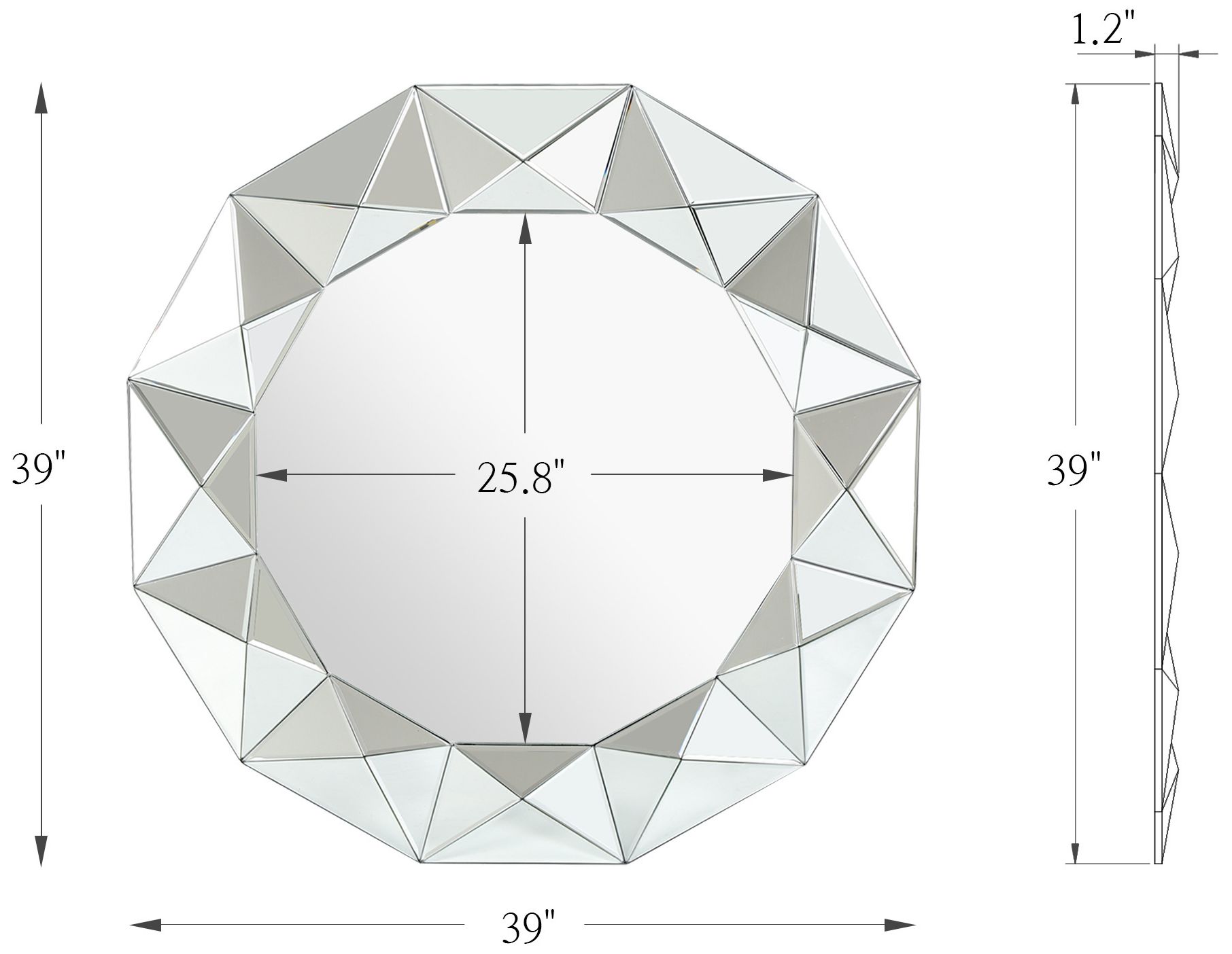 Image 3 Aurelis Modern Round 39" Silver Wall Mirror more views