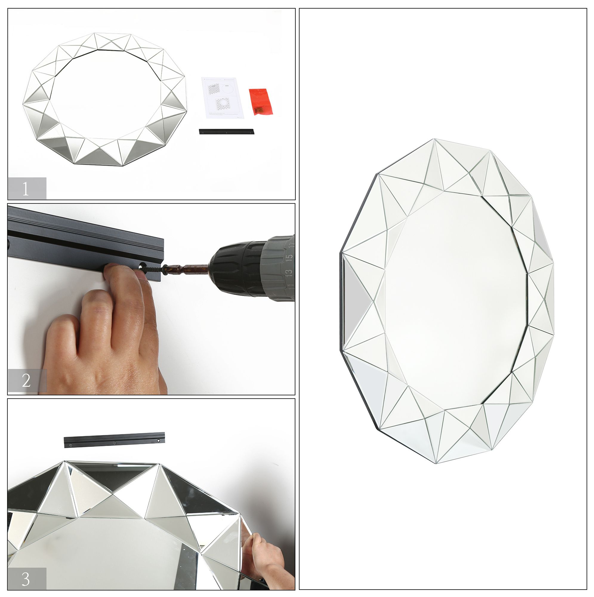 Image 7 Aurelis Modern Round 39" Silver Wall Mirror more views