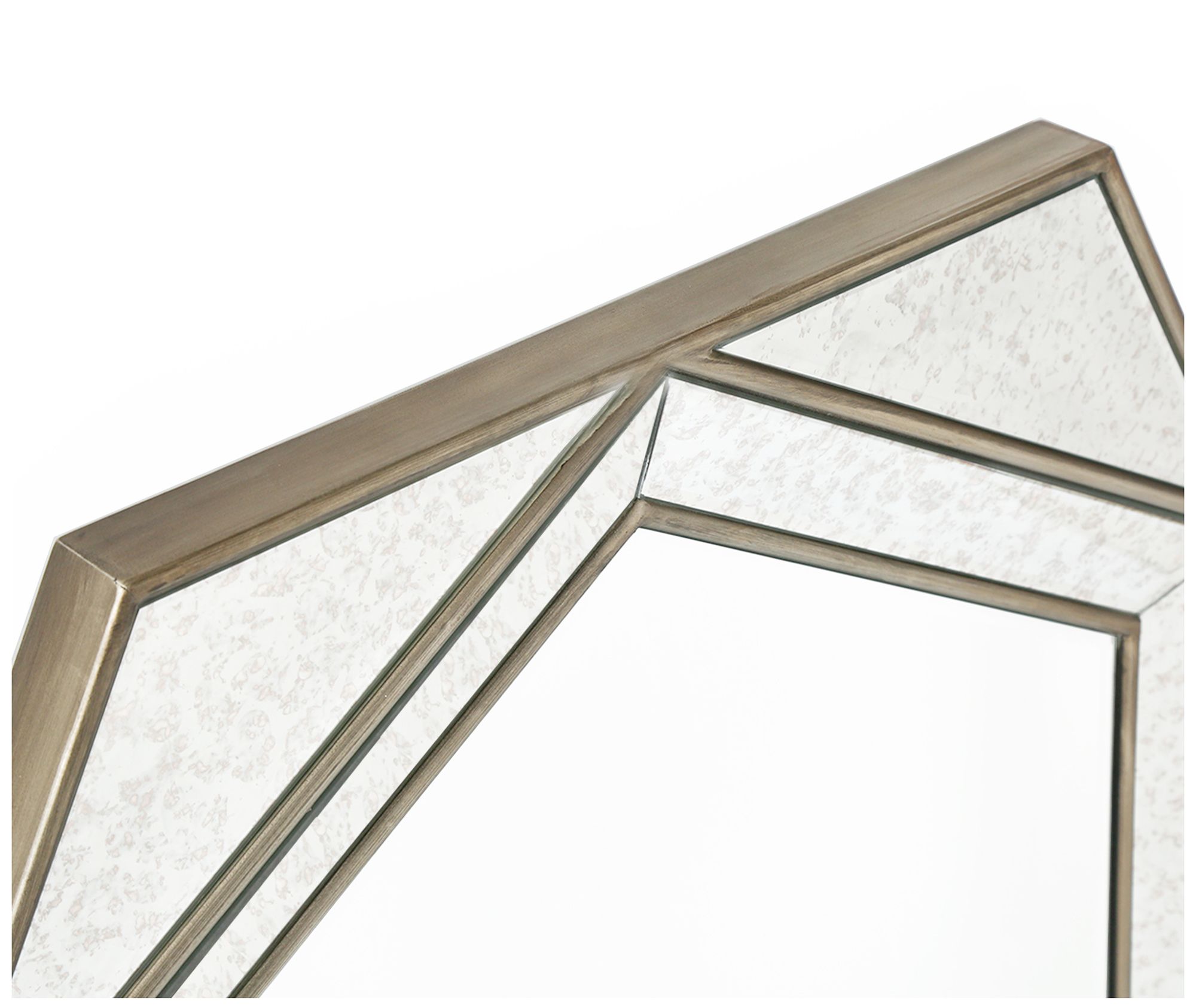 Image 4 Aurelis Retro Hexagonal 35.4" Antique Gold Wall Mirror more views