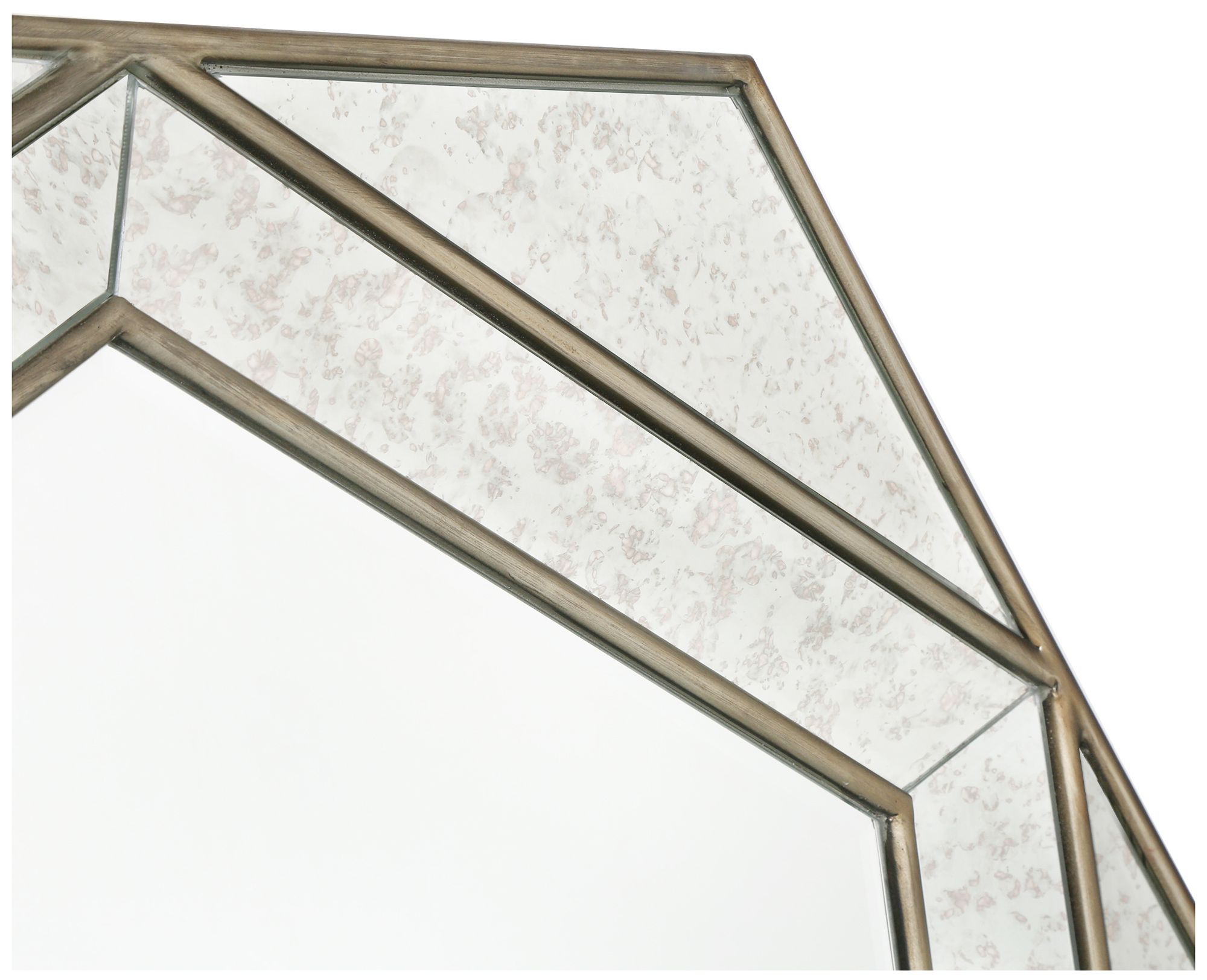 Image 5 Aurelis Retro Hexagonal 35.4" Antique Gold Wall Mirror more views