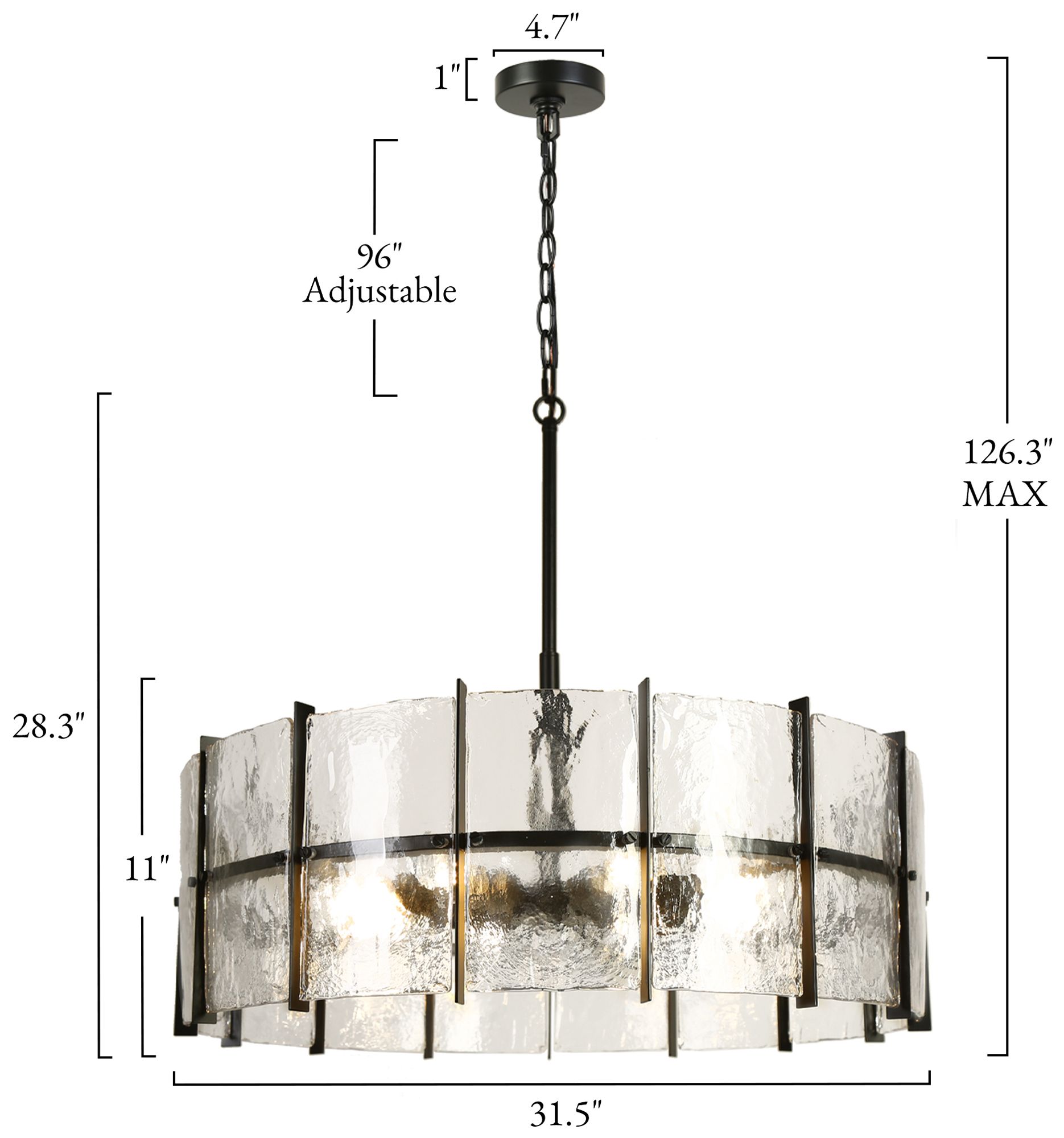 Image 2 Aurely 31.5" Wide Drum 8-Light Handmade Glass Chandelier more views