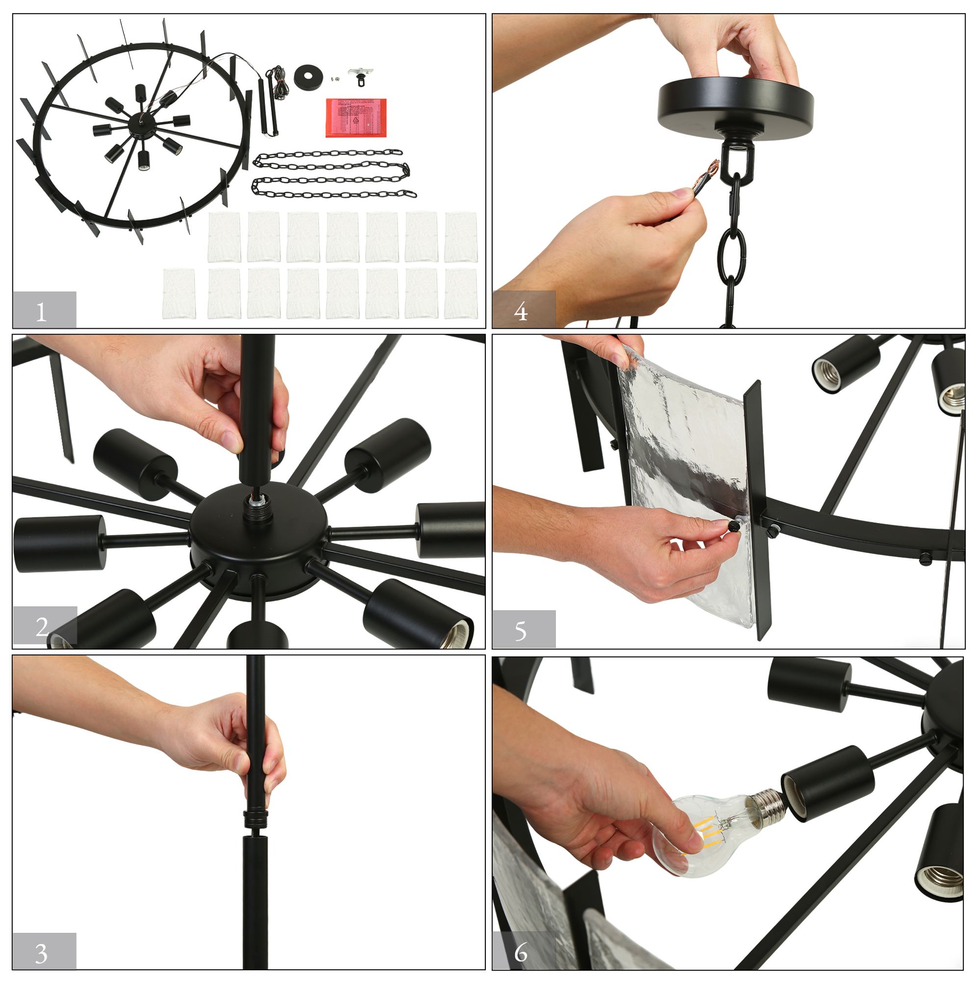 Image 6 Aurely 31.5" Wide Drum 8-Light Handmade Glass Chandelier more views