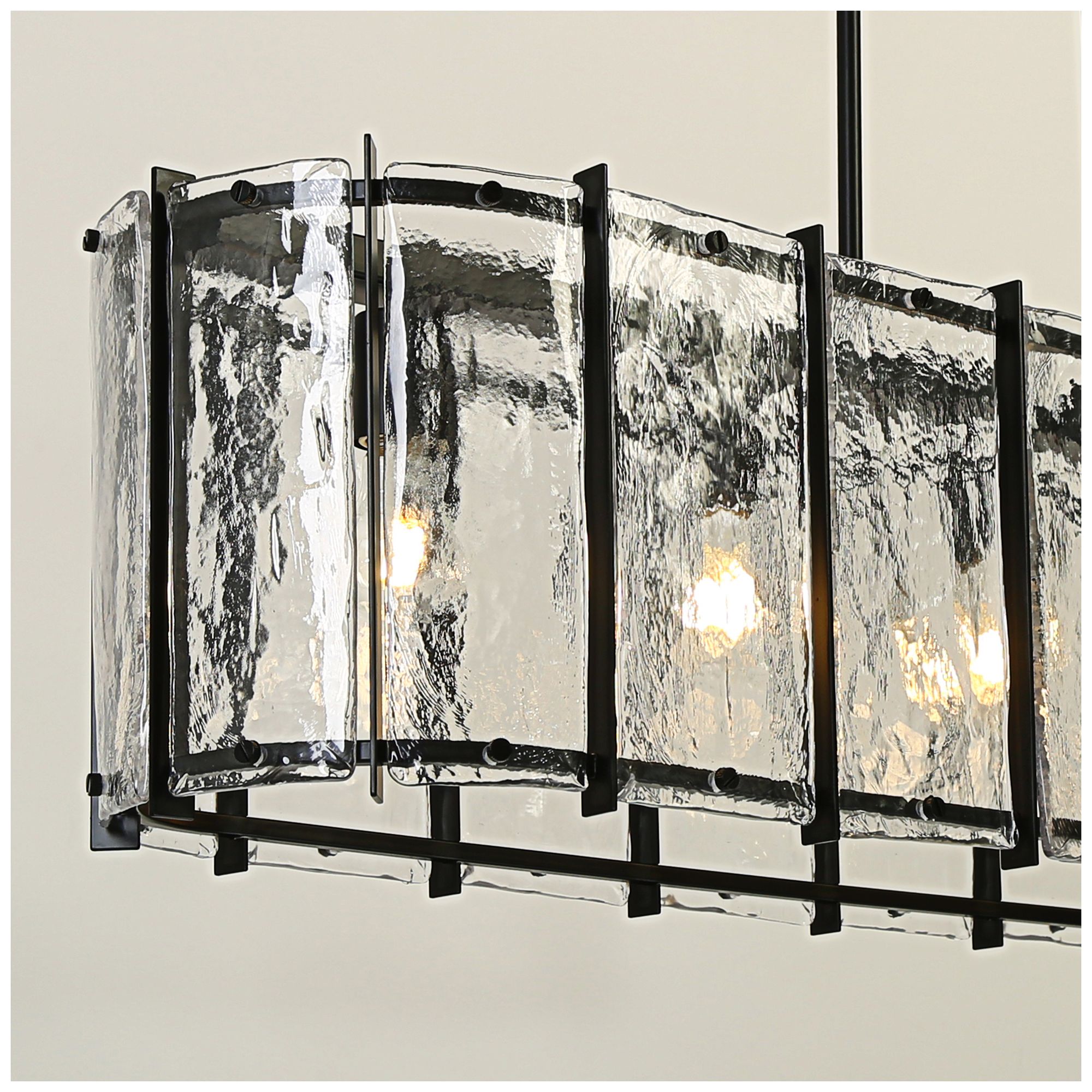 Image 5 Aurely 42.1" Wide Rectangle 5-Light Handmade Glass Island Chandelier more views