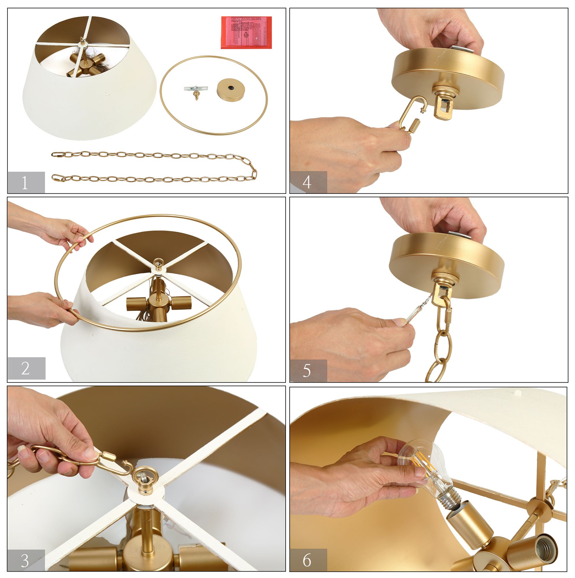 Image 7 Aurenza 23.4" Wide White Gold Metal Chandelier more views