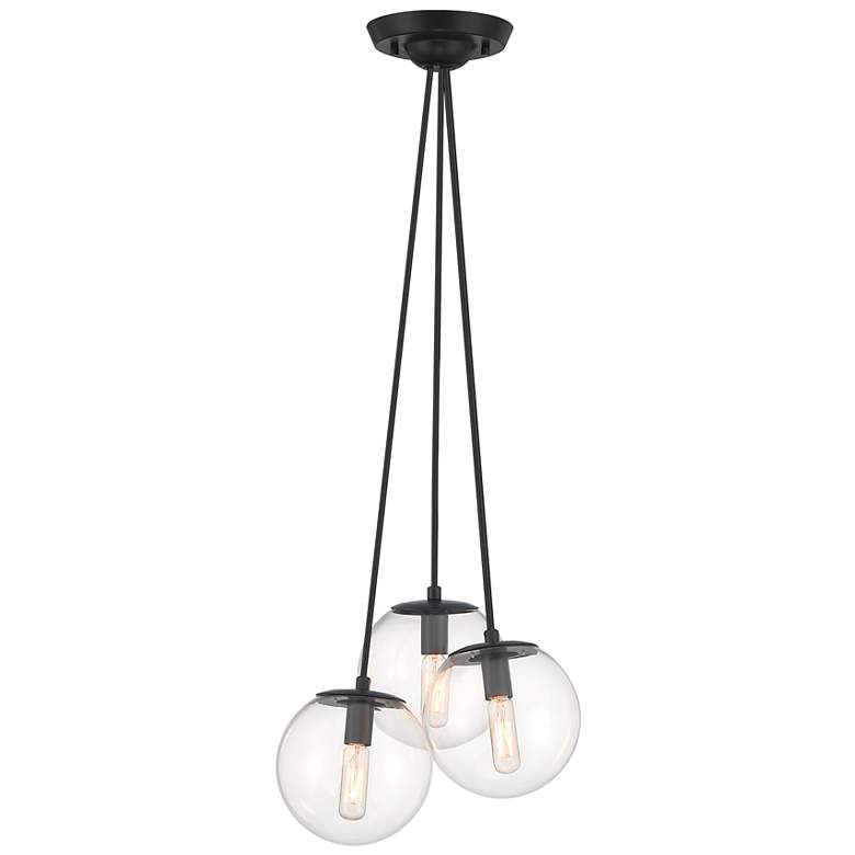 Image 1 Auresa 18" Wide Coal Multi-Light Pendant with Clear Glass