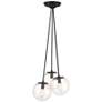 1_Auresa 18" Wide Coal Multi-Light Pendant with Clear Glass