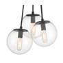 2_Auresa 18" Wide Coal Multi-Light Pendant with Clear Glass more views