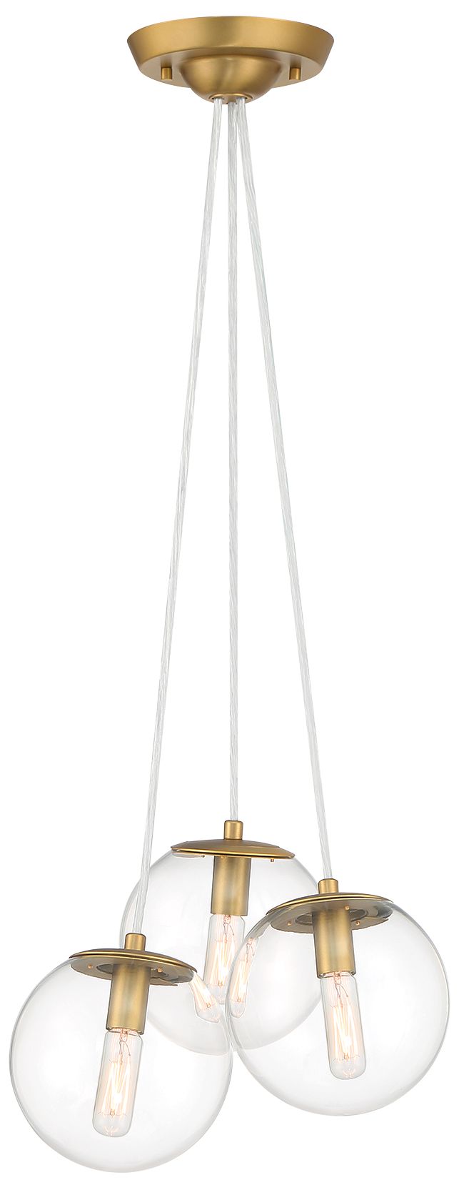 Image Auresa 18" Wide Soft Brass 3-Light Pendant