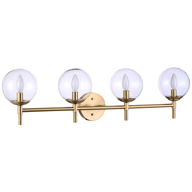 Image 1 Auresa 35 1/2" Wide Soft Brass 4-Light Vanity Bath Light