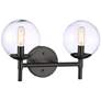 1_Auresa 9 1/2" High Coal Black 2-Light Wall Sconce